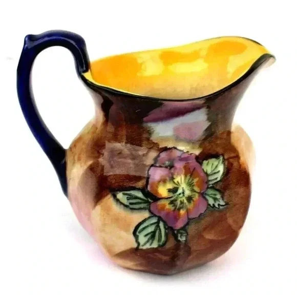 VTG Antique H & K Tunstall England Hand Painted Flower "Poppies" 5" PITCHER - Picture 2 of 6